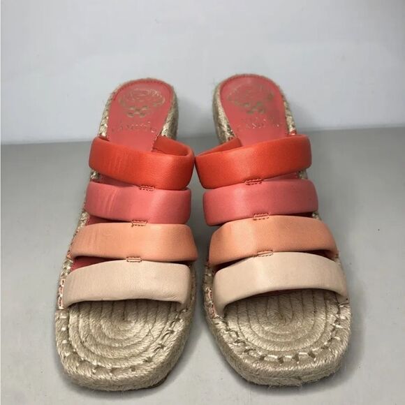 Vince Camuto Molisana Gradient Ombre Pink Leather Espadrilles Sandals Women 6M - Picture 2 of 16